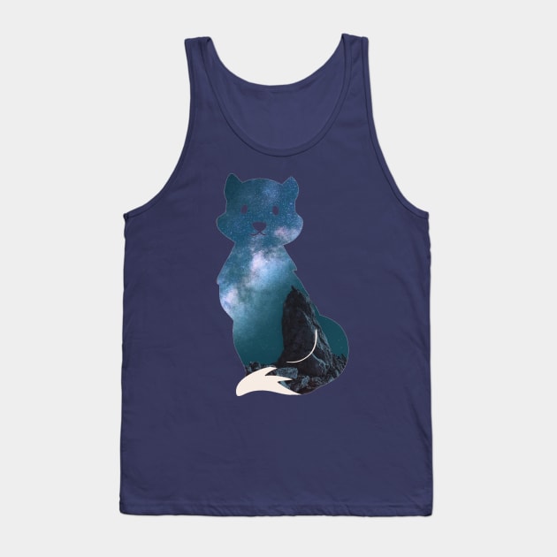 Starry night fox pattern - Milky Way Tank Top by LukjanovArt